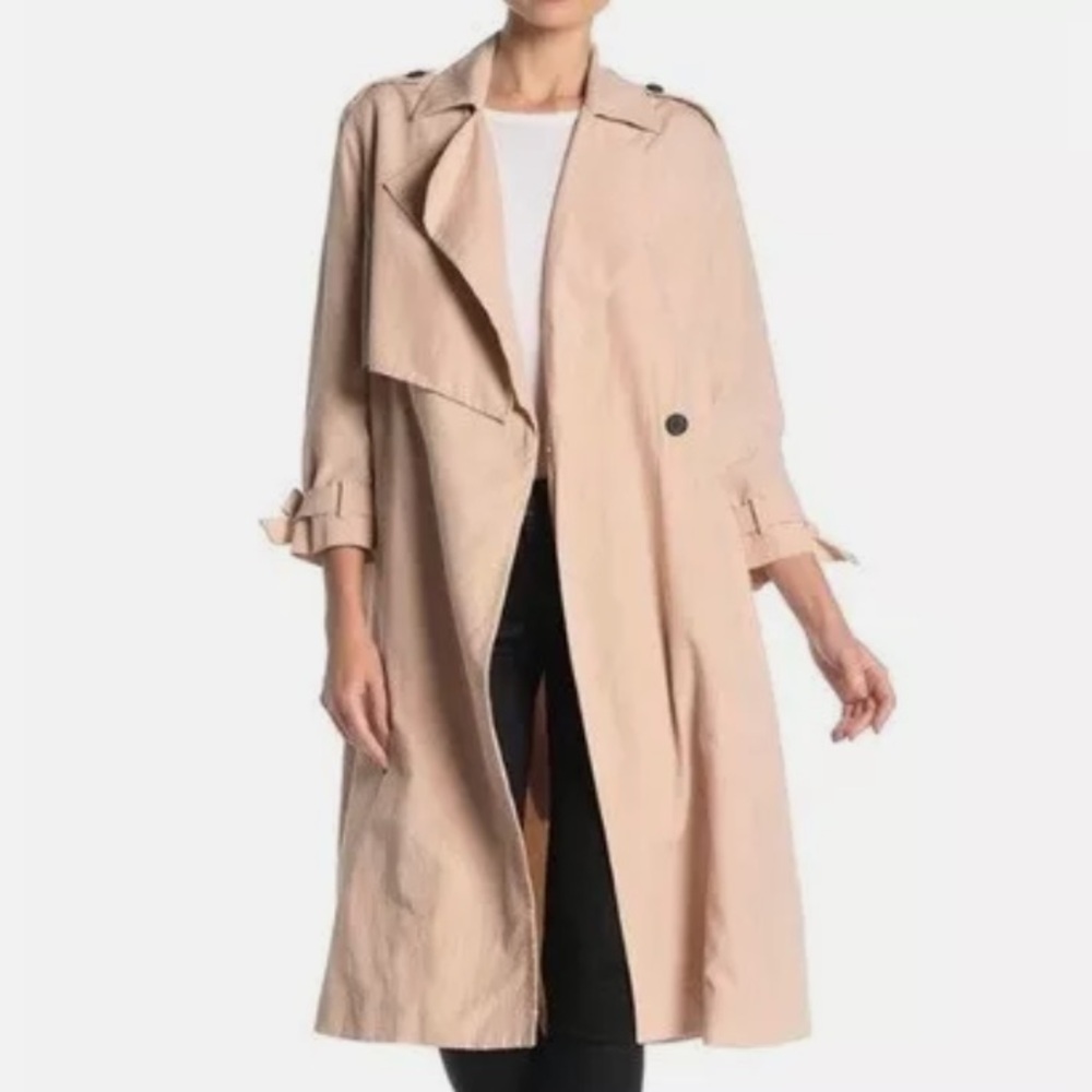 ALLSAINTS Emil Mac Trench Coat - Blush - Size 0 - Excellent Condition
